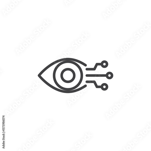 AI eye vision line icon