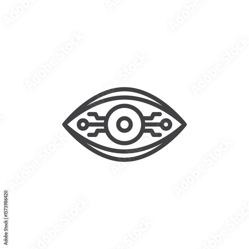AI biometric eye line icon
