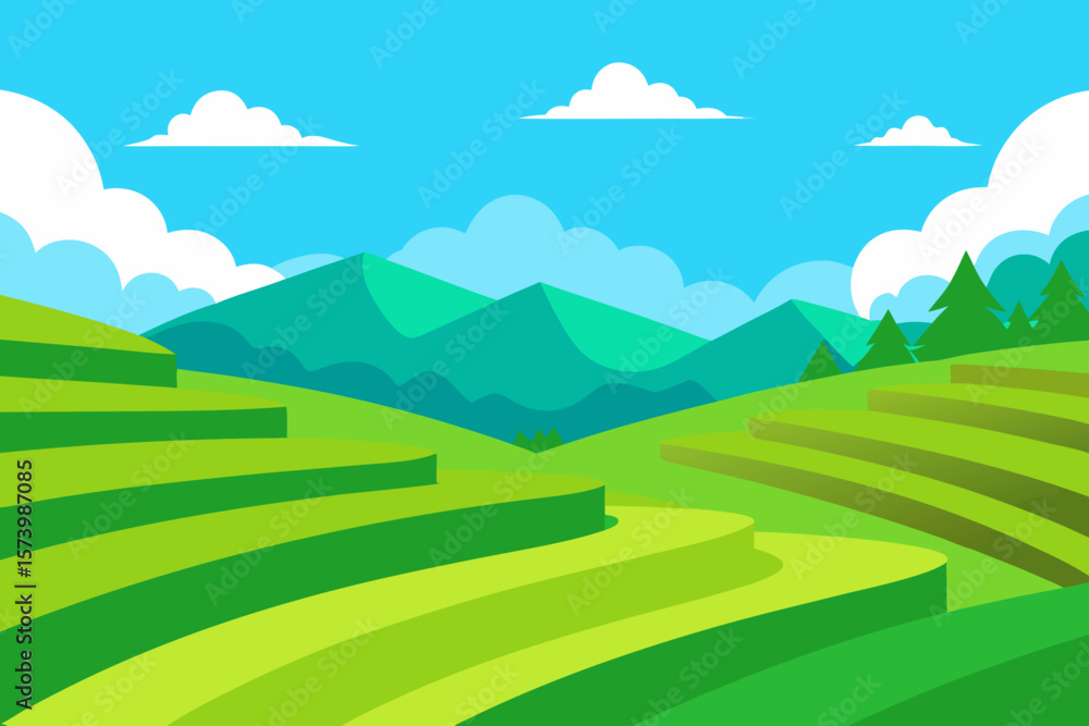 Obraz premium landscape with mountains and clouds