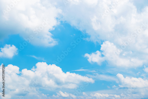 Summer Blue Sky with White Clouds