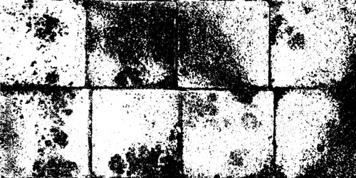 Mottled mildew spots on bathroom tiles with irregular patterns for distressed background effects