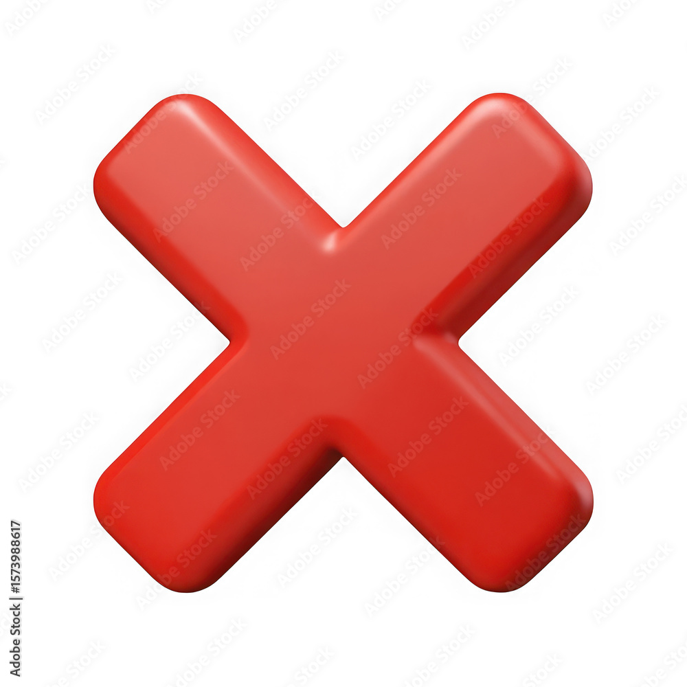 Glossy red letter x symbol isolated on transparent background Glossy red letter x symbol isolated on transparent background