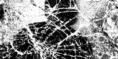 Peeling sticker residue on glass with gummy smears for textured background design