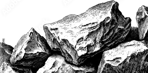 Rough stone mosaic texture with irregular fragments for artistic and design projects