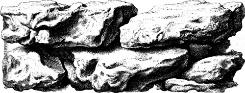 Rustic stone mosaic texture with irregular fragments for design overlay