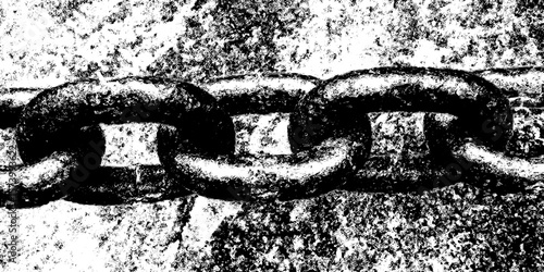 Rusted bike chain texture with link pitting for industrial and retro design