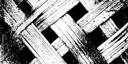 Rustic wicker basket weave background with interlaced grunge texture for design