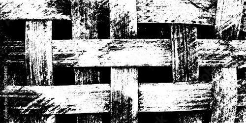Rustic wicker basket weave texture with interlaced grunge overlay for design