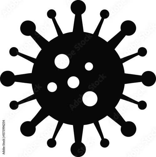 Virus flurry black logo design cheery pathogen companion
