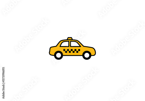 Pixelated Yellow Cab A Nighttime City Icon isolated on transparent background