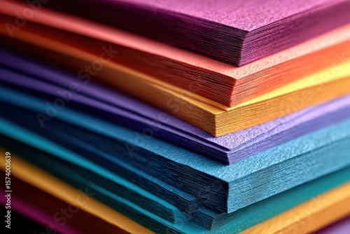 Wallpaper Mural Close-up stack of colorful papers Torontodigital.ca