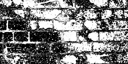 Weather beaten brick wall texture with chipped mortar for grunge design overlay