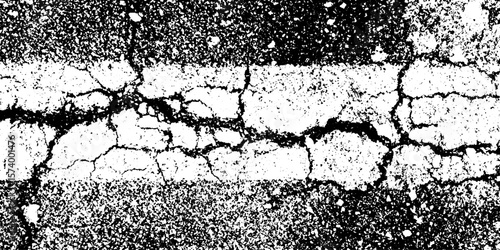 Weathered asphalt road surface with hairline crack for distressed grunge overlay design