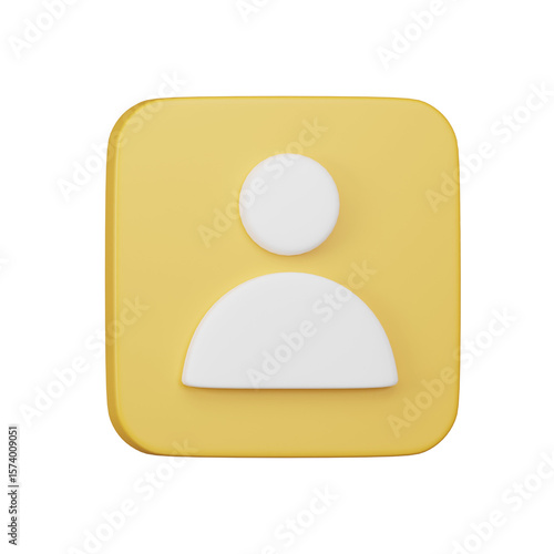 Profile 3D icon isolated on transparent background, 3D render
