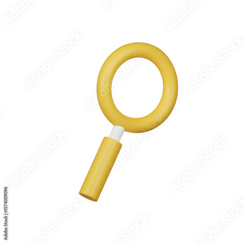 Search 3D icon isolated on transparent background, 3D render
