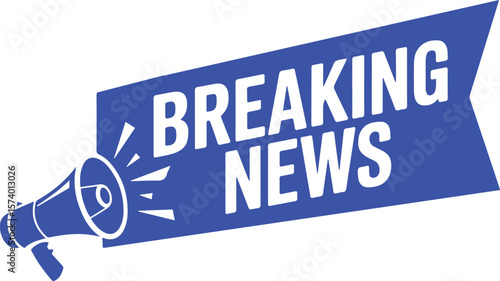 Announce important updates with this dynamic megaphone and breaking news banner