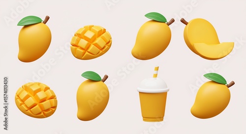 Mango fruit illustration collection