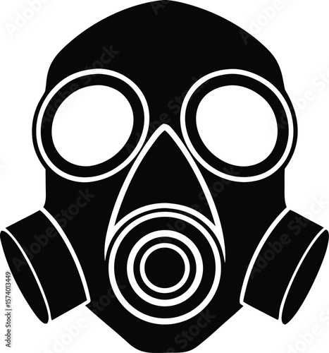 gas mask silhouette vector illustration