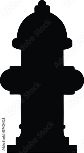 fire hydrant black silhouette vector