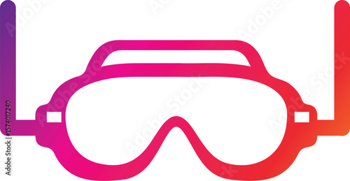 Scuba diving mask and snorkel vector illustration. Underwater swimming gear in doodle style.