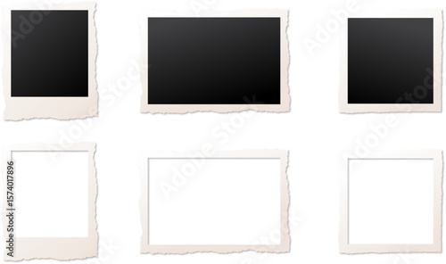 Set of photo frames. Old polaroid photo frames. vintage photo frames