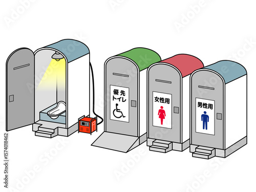 避難所の仮設トイレ