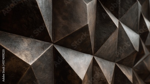 Wallpaper Mural Exquisite dark brown leather wall panels with geometric textures. Torontodigital.ca