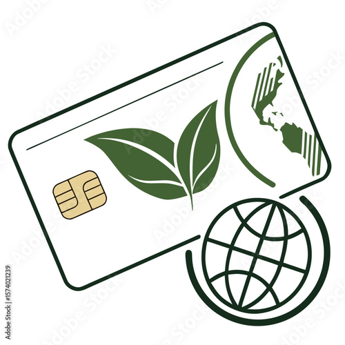 Eco credit card icon  Eco-Friendly AI Design for Seasonal Sale & Shopping Themes
