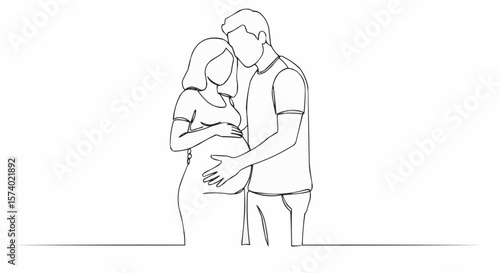 A couple's heartwarming bond, anticipating parenthood.