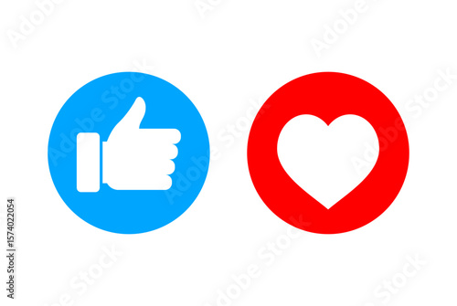 Thumbs Up and Heart Icon – Social Media Engagement Symbols