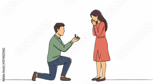 A tender moment of a man proposing marriage to a woman.