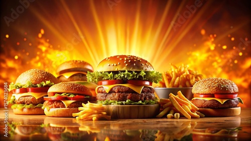 Fast Food Ad Background – Warm Vibrant Colors