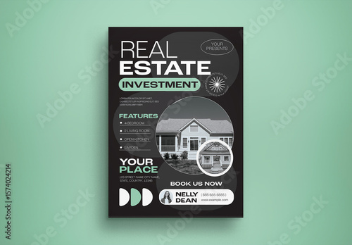 Black And Green Real Estate Investment Flyer Layout