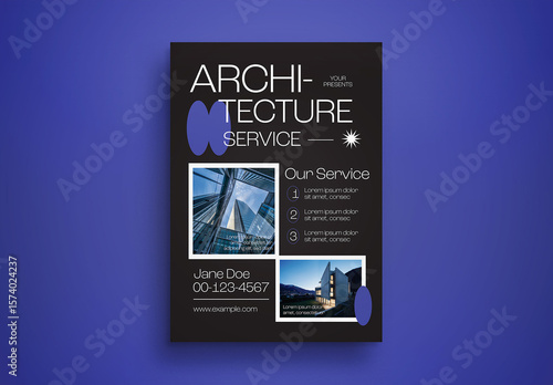 Black Utilitarian Architecture Service Flyer Layout