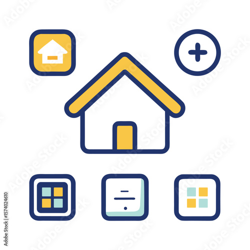 Multi-Style Home Icon Set – Filled, Outline, Flat & Rounded for iOS/Android

