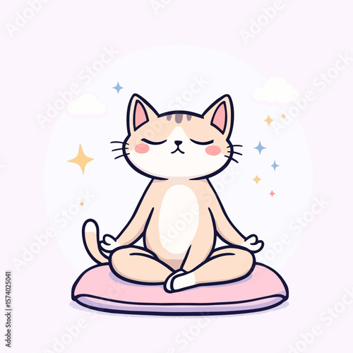 cat doing yoga 