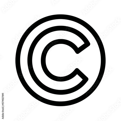 Copyright symbol in black outline on white background  
