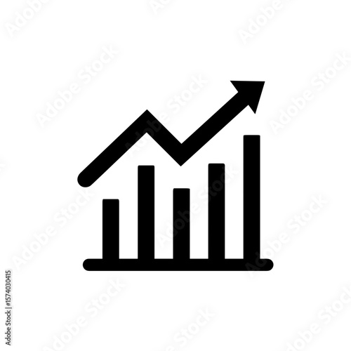 Growth chart with rising arrow indicating financial progress  