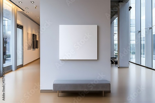 Blank Canvas Modern Gallery Interior. (2)