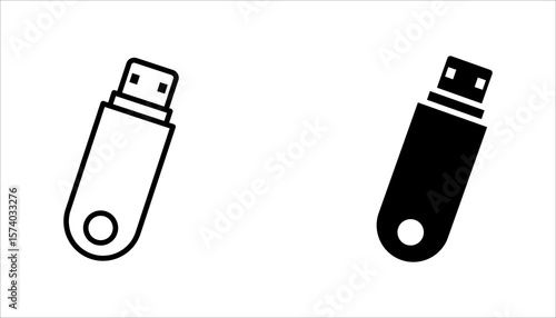 usb flash drive  icon set vector illustration on white background
