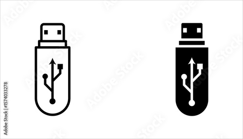 usb flash drive  icon set vector illustration on white background
