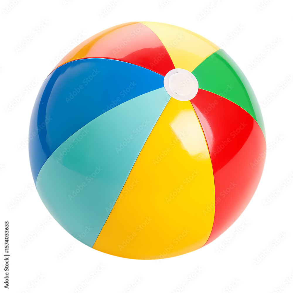Multicolored Inflatable Beach Ball isolated on transparent baackground Multicolored Inflatable Beach Ball isolated on transparent baackground