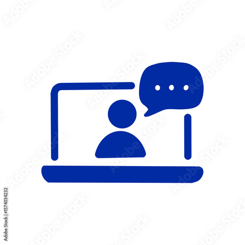 【Business Icons – Meeting】Online Chat or Video Call Icon／オンラインチャット・ビデオ通話のアイコン