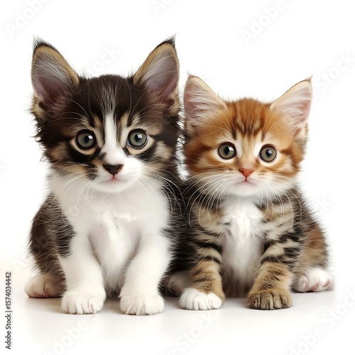 Adorable Kittens with White Background. (4)