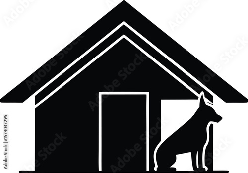 doghouse silhouette vector.