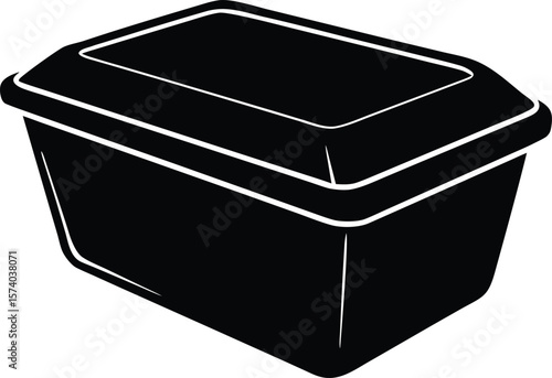 snack box with lid silhouette vector