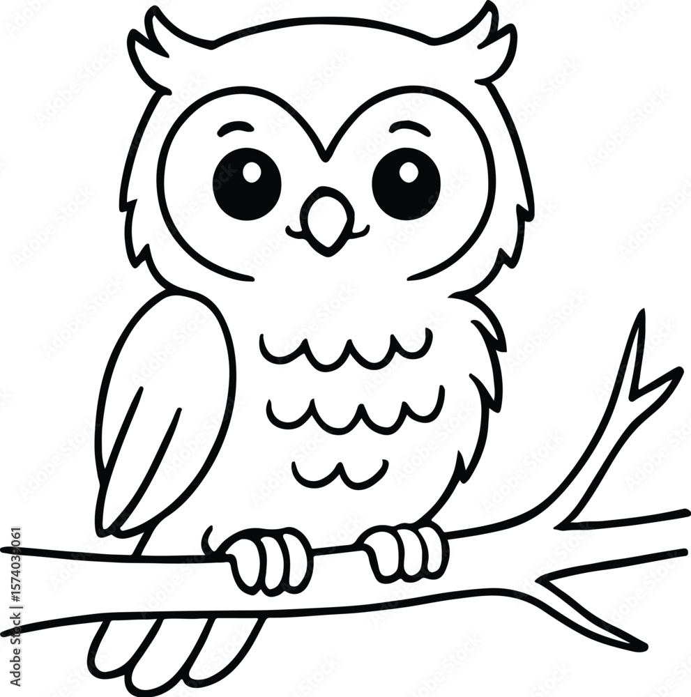 Fototapeta premium owl sitting on branch