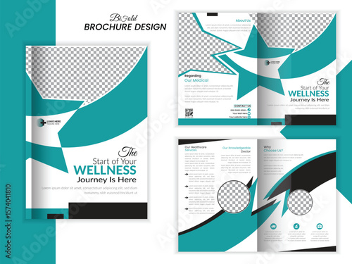 Healthcare & medical bifold brochure template design, Modern medical bi fold brochure design.