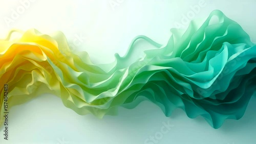 Flowing, colorful, abstract ribbon-like design with soft lighting