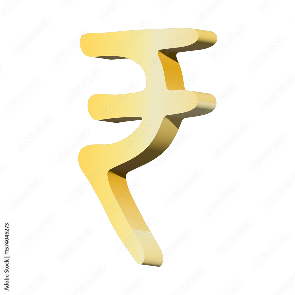 Obraz premium 3d rupee currency symbol. Single element for design